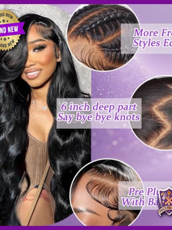 30 Inch Body Wave Lace Front Wig Human Hair Pre Plucked 13x6 HD Lace main image 5